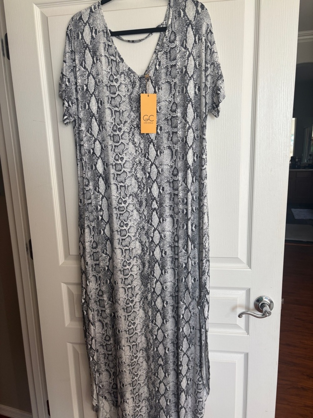 GC Collection Snake-Print Maxi Dress in Black & White